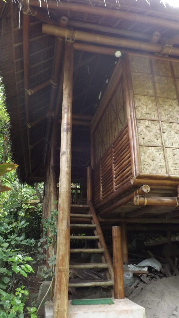 bamboo house front stairs